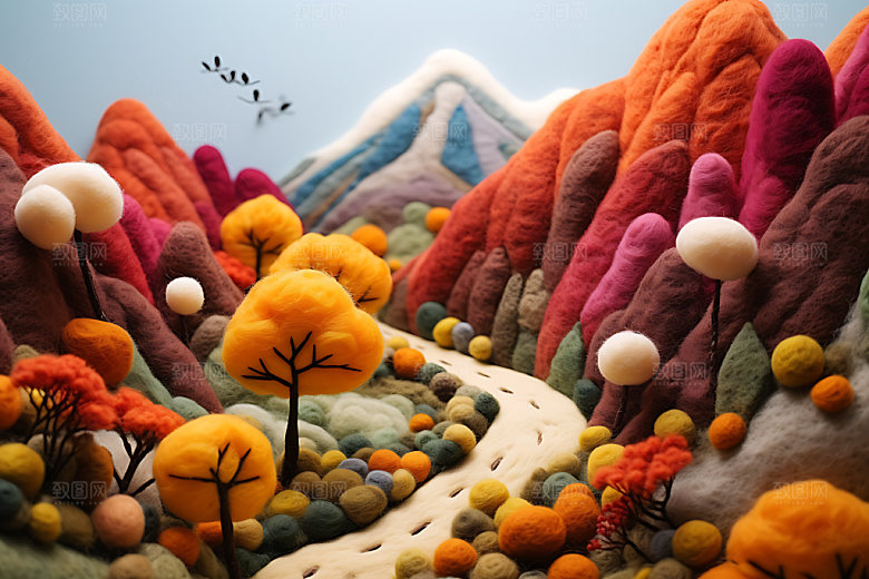 立秋景色森林风景画