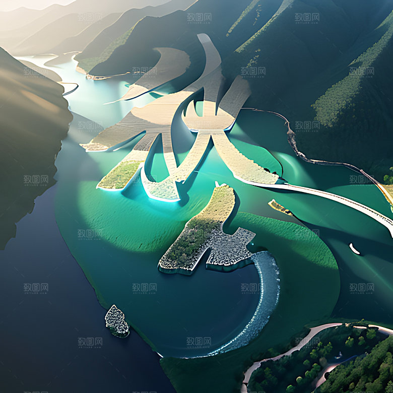 秋分3D风格化艺术字