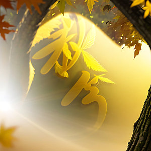 秋分立体字高清艺术字