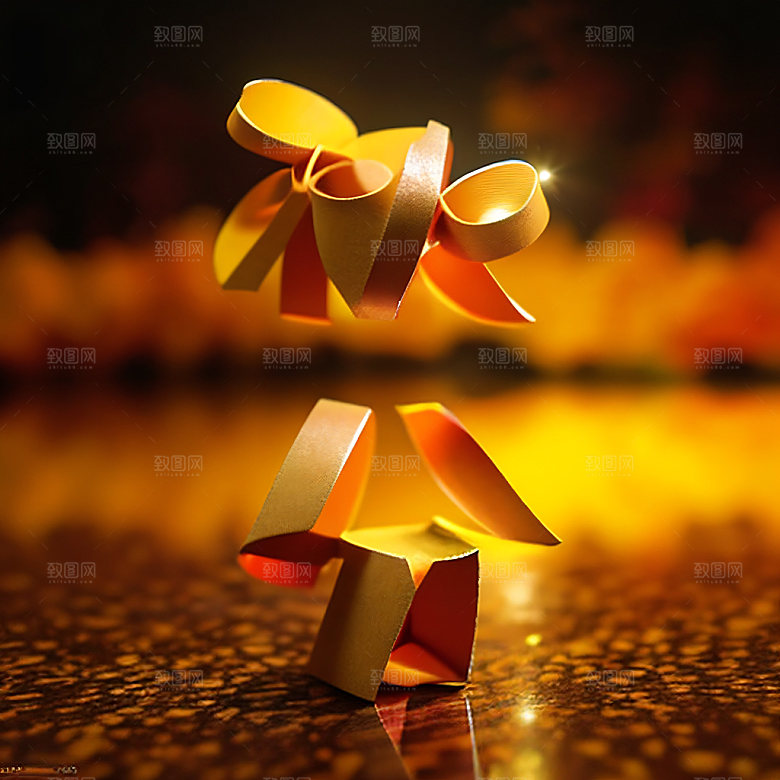 秋分风格化3D艺术字