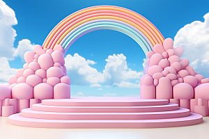 立体彩虹3D童趣效果图