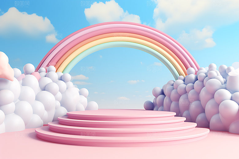 立体彩虹童趣天真效果图