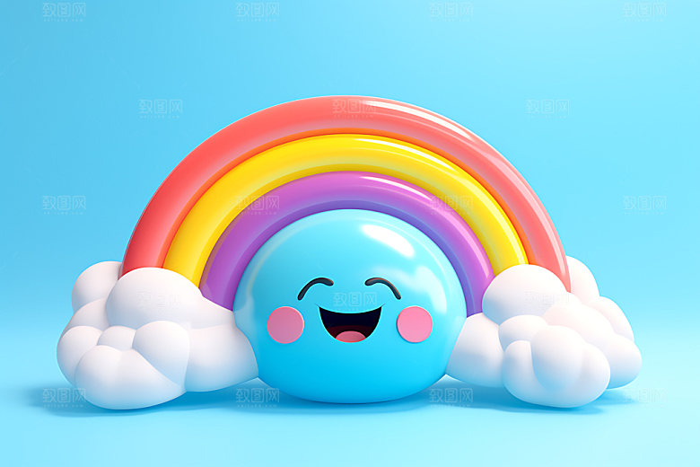 立体彩虹儿童场景童趣效果图