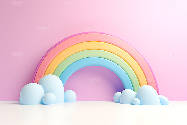 立体彩虹儿童场景童趣效果图