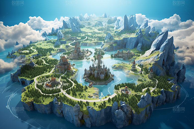 3D游戏地图地理户外模型