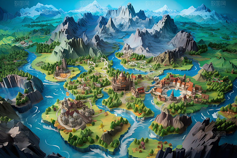 3D游戏地图立体高清模型