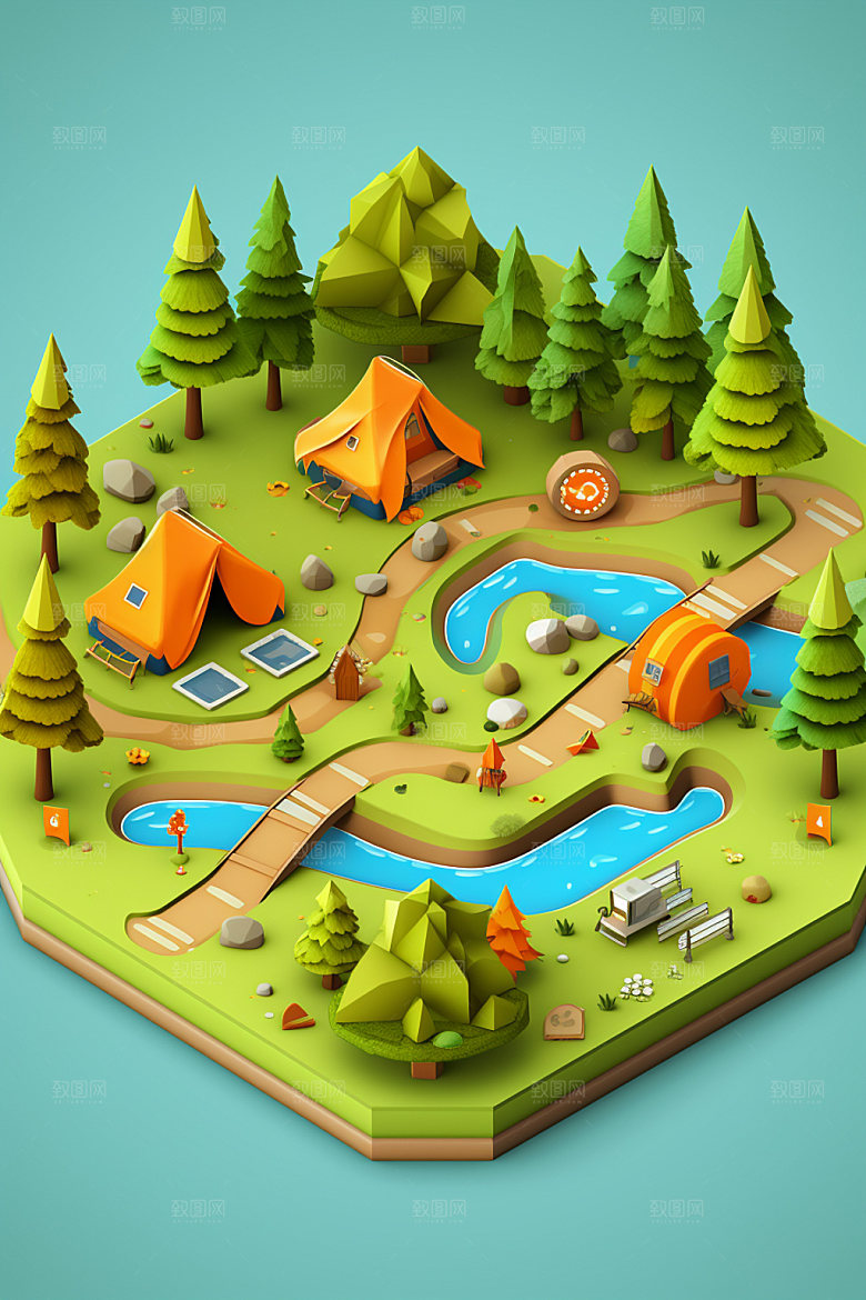 3D游戏地图地理高清模型