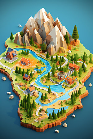 3D游戏地图野外自然模型