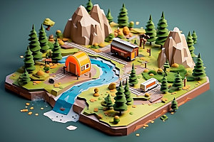 3D游戏地图高清自然模型