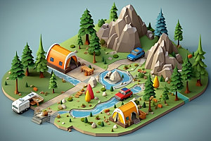3D游戏地图自然渲染模型