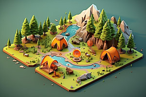 3D游戏地图渲染地理模型