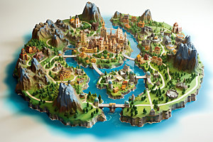 3D游戏地图地理渲染模型