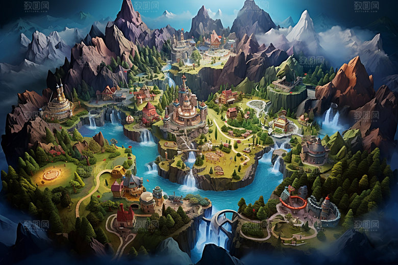 3D游戏地图高清地理模型