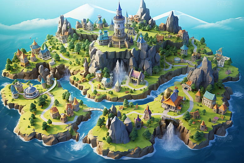 3D游戏地图露营自然模型