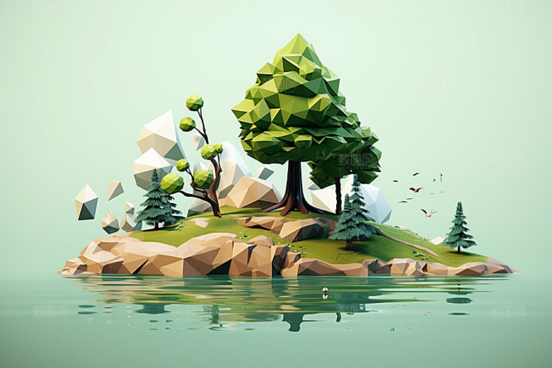 立体露营地理3D模型