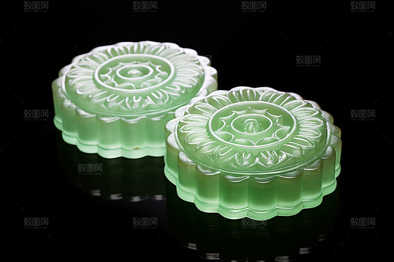 冰皮月饼甜点传统点心效果图