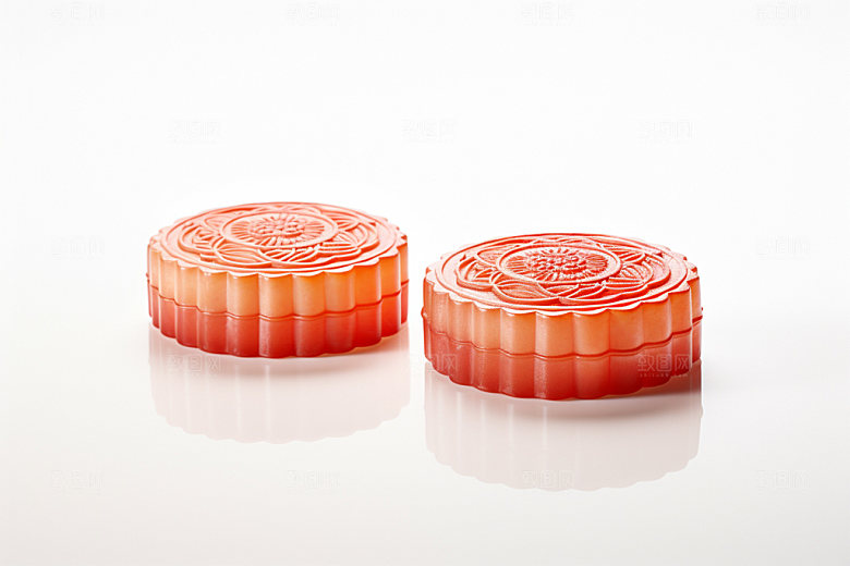 冰皮月饼彩色月饼3D效果图