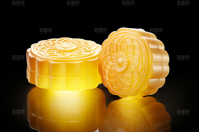 冰皮月饼甜点模型效果图