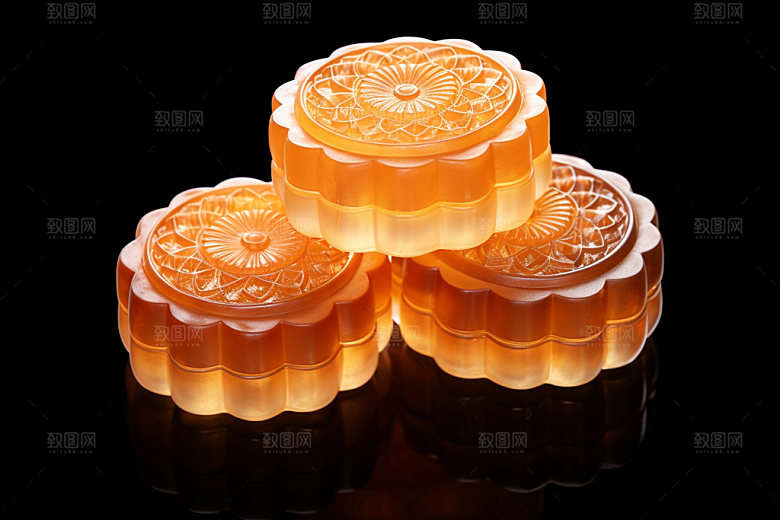 冰皮月饼美食传统点心效果图