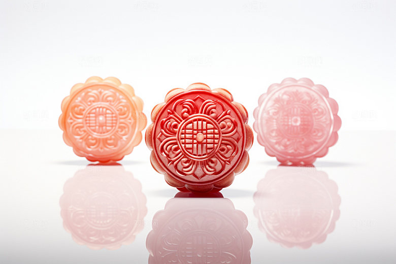 冰皮月饼3D传统点心效果图