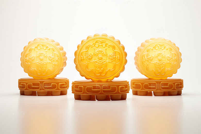 冰皮月饼模型透明效果图