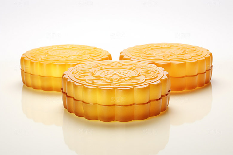 冰皮月饼传统点心3D效果图