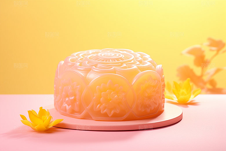 冰皮月饼模型中秋效果图