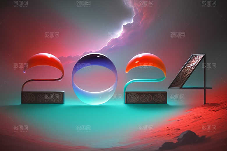 2024年龙年跨年艺术字