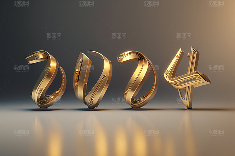 2024年元旦立体艺术字