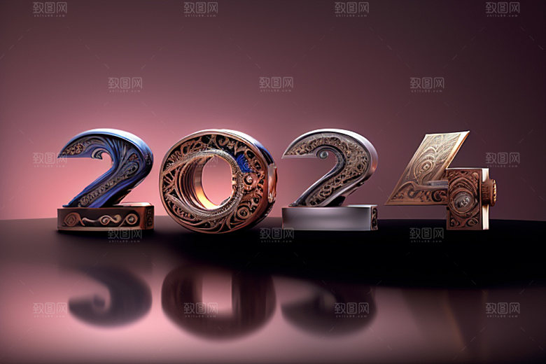 2024年新年时尚艺术字