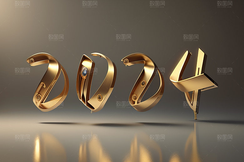 2024年科技感龙年艺术字