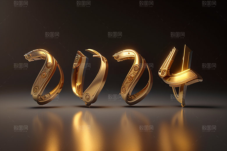 2024年创意新年艺术字