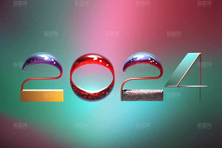 2024年科技感龙年艺术字