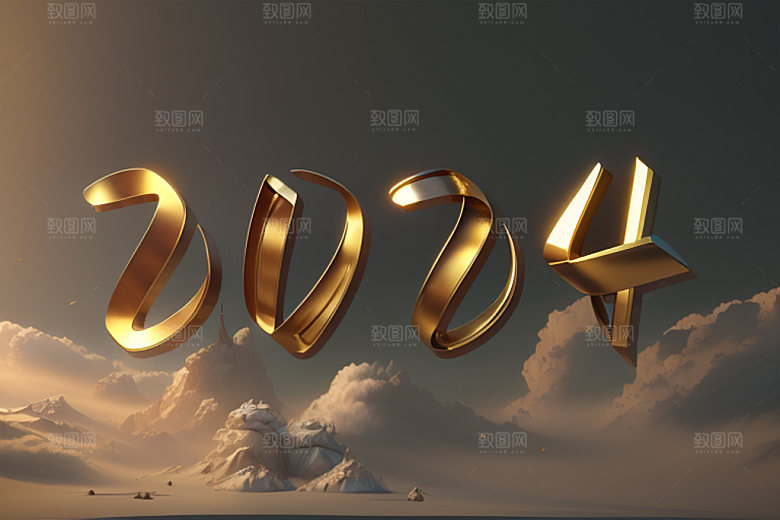 2024年跨年年会艺术字