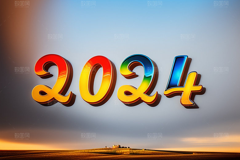 2024年年会元旦艺术字
