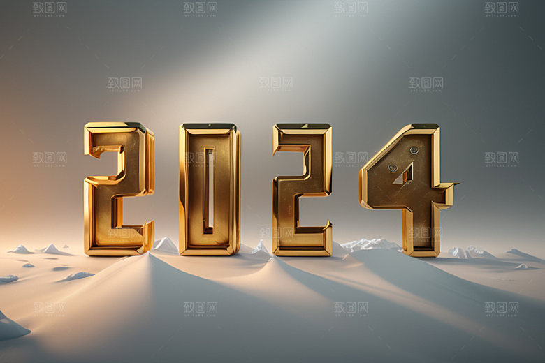 2024年3D跨年艺术字