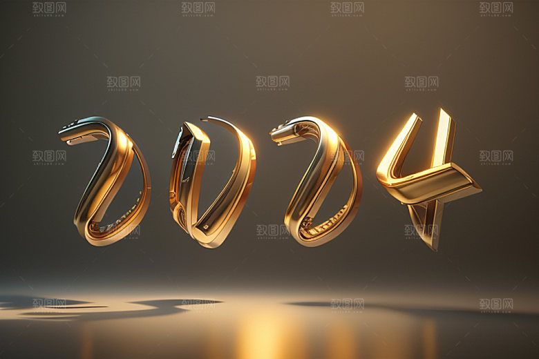 2024年年会科技感艺术字
