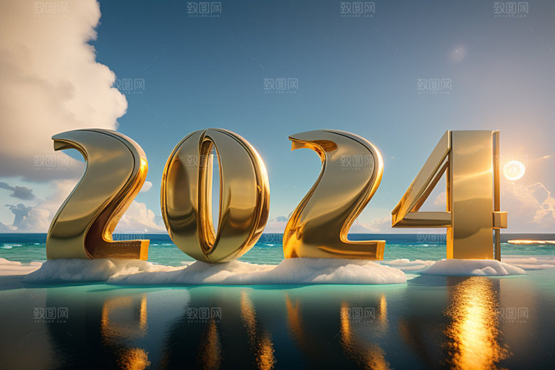 2024年创意元旦艺术字