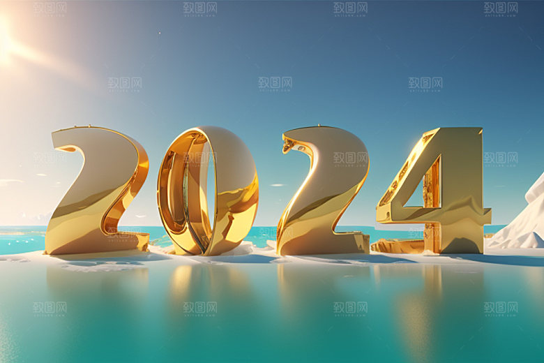 2024年元旦时尚艺术字