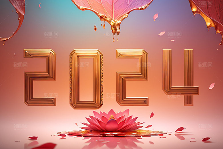 2024年元旦3D艺术字