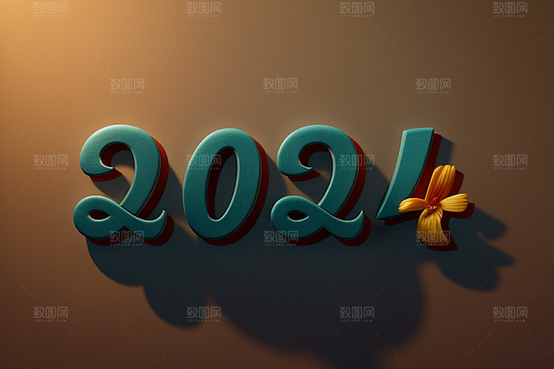 2024年元旦3D艺术字