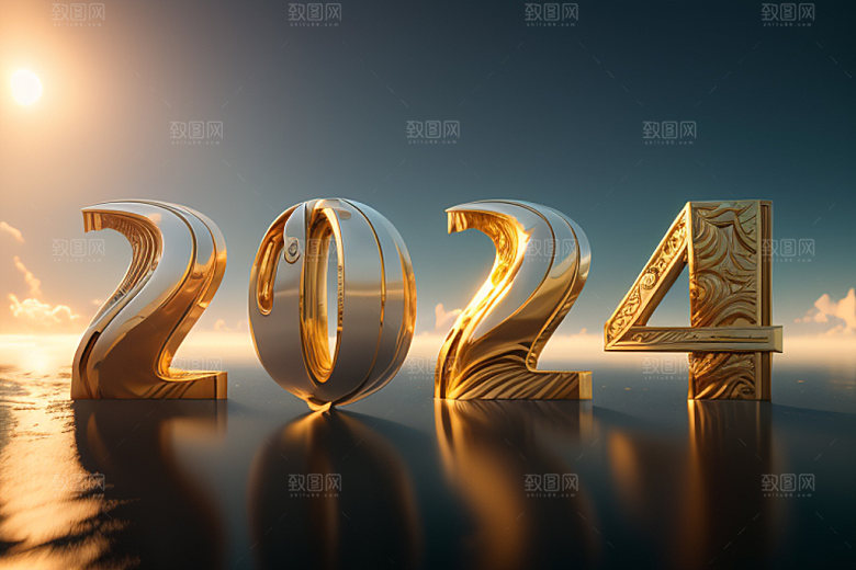 2024年跨年立体艺术字