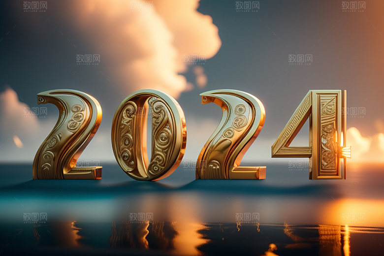 2024年创意年会艺术字