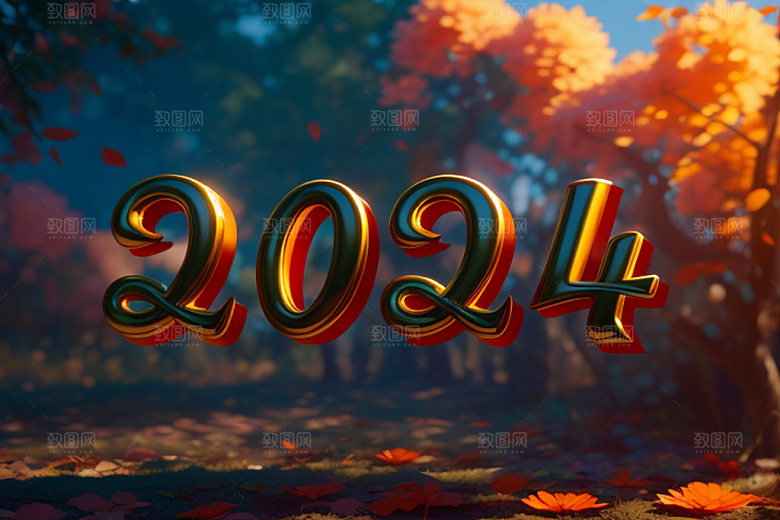 2024年跨年立体艺术字