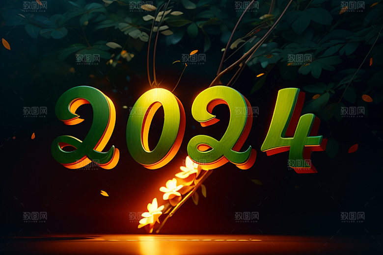2024年立体新年艺术字