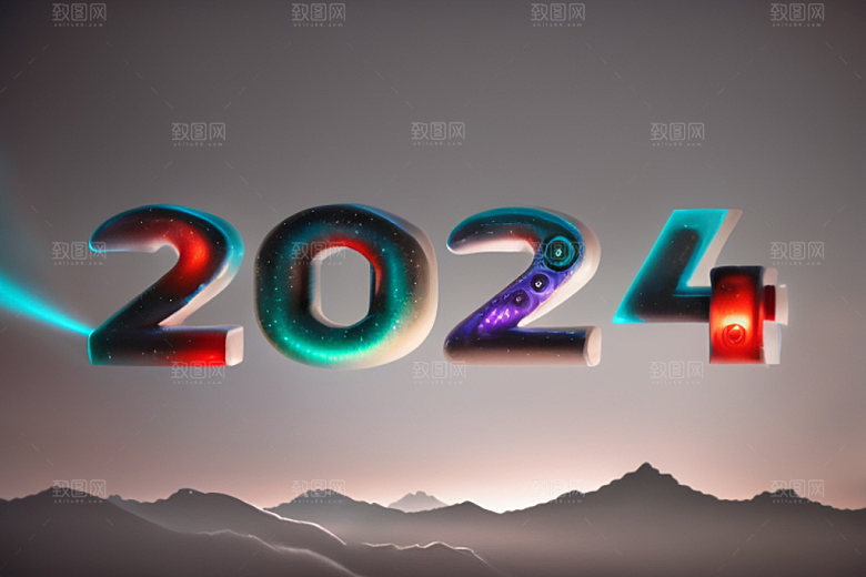 2024年元旦时尚艺术字