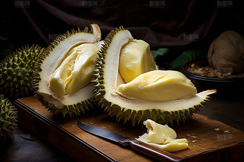 榴莲热带水果食品摄影图