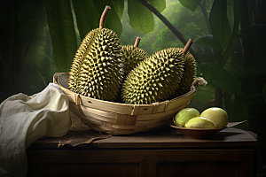榴莲热带水果食品摄影图