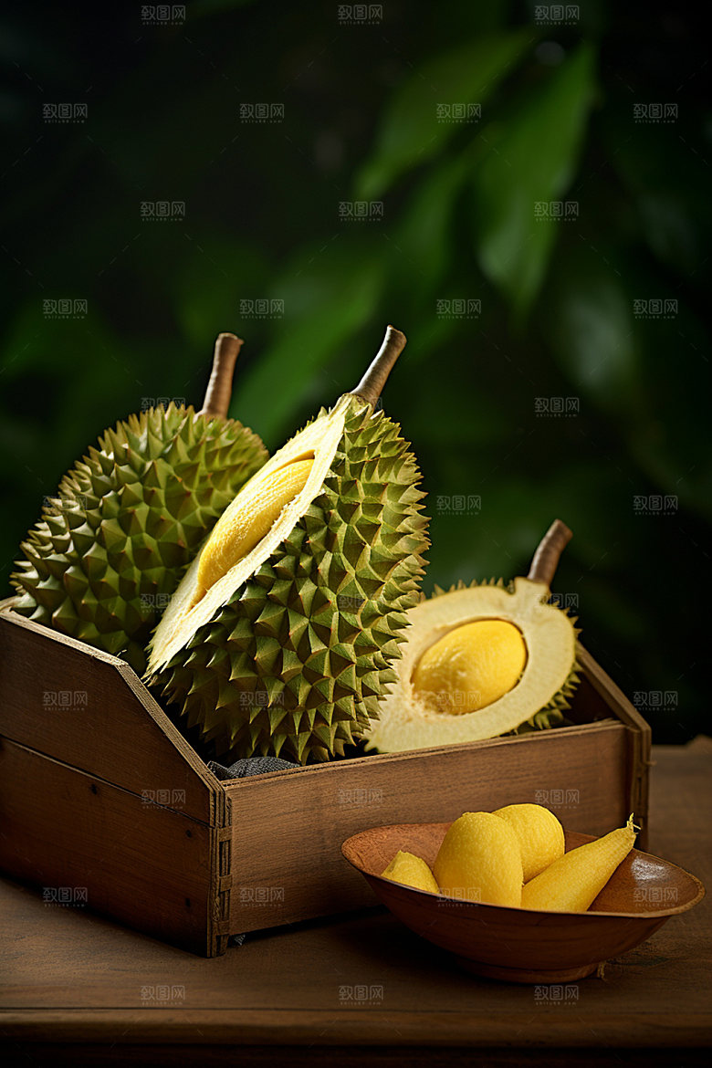 榴莲美食食品摄影图