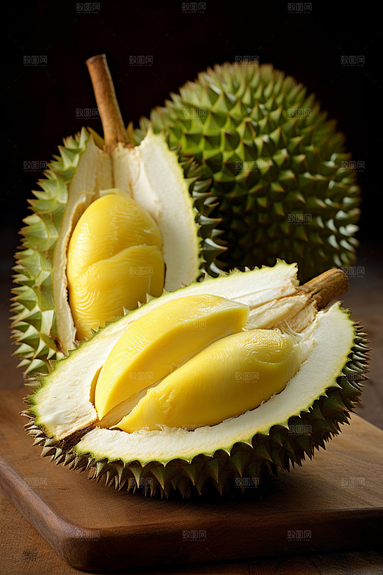 榴莲美食食品摄影图